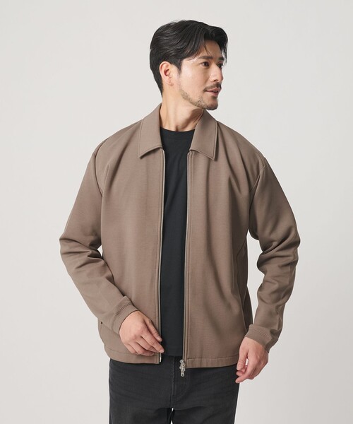 BEAUTY&YOUTH UNITED ARROWS（ビューティーアンドユースユナイテッドアローズ）の「【WEB限定 WARDROBE SMART】ダブルニット ハリントン ジャケット/セットアップ対応 【抗菌・防臭】（ブルゾン・メンズ・ネイビー/ブラック/オリーブ/グレー・S/XL/L/M）」の3枚目の写真
