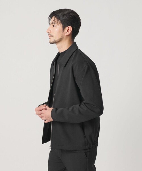 BEAUTY&YOUTH UNITED ARROWS（ビューティーアンドユースユナイテッドアローズ）の「【WEB限定 WARDROBE SMART】ダブルニット ハリントン ジャケット/セットアップ対応 【抗菌・防臭】（ブルゾン・メンズ・ネイビー/ブラック/オリーブ/グレー・S/XL/L/M）」の2枚目の写真
