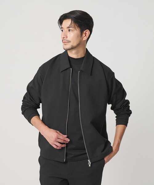 BEAUTY&YOUTH UNITED ARROWS（ビューティーアンドユースユナイテッドアローズ）の「【WEB限定 WARDROBE SMART】ダブルニット ハリントン ジャケット/セットアップ対応 【抗菌・防臭】（ブルゾン・メンズ・ネイビー/ブラック/オリーブ/グレー・S/XL/L/M）」の18枚目の写真
