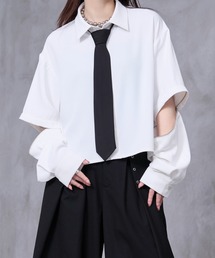 Ellno Loset（エルノロゼット）の「【Ryoooコラボ】スイッチスリーブネクタイ付きショートシャツ（シャツ/ブラウス）」