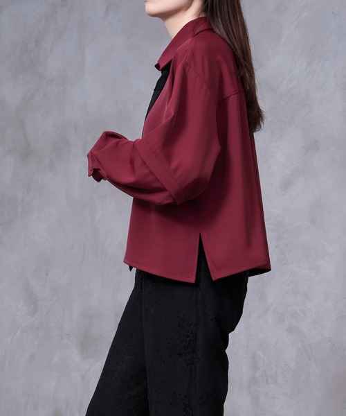 Ellno Loset(エルノロゼット)の「【Ryoooコラボ】スイッチスリーブネクタイ付きショートシャツ(シャツ/ブラウス・メンズ・オフホワイト/ボルドー・SMALL/MEDIUM/LARGE)」の10枚目の写真