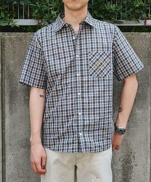 AFB（エーエフビー）の「SS CHECK SHIRTS（シャツ/ブラウス・メンズ・ホワイト/ブラウン/ブルー・MEDIUM/LARGE）」の3枚目の写真