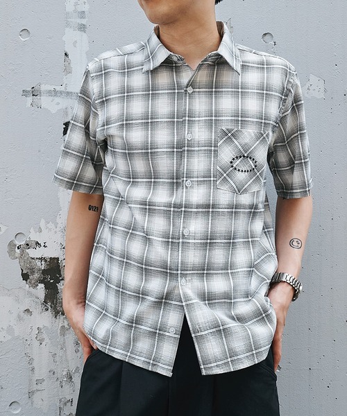 AFB（エーエフビー）の「SS CHECK SHIRTS（シャツ/ブラウス・メンズ・ホワイト/ブラウン/ブルー・MEDIUM/LARGE）」の2枚目の写真