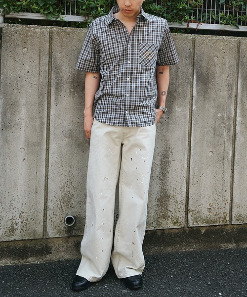 AFB（エーエフビー）の「SS CHECK SHIRTS（シャツ/ブラウス・メンズ・ホワイト/ブラウン/ブルー・MEDIUM/LARGE）」の14枚目の写真