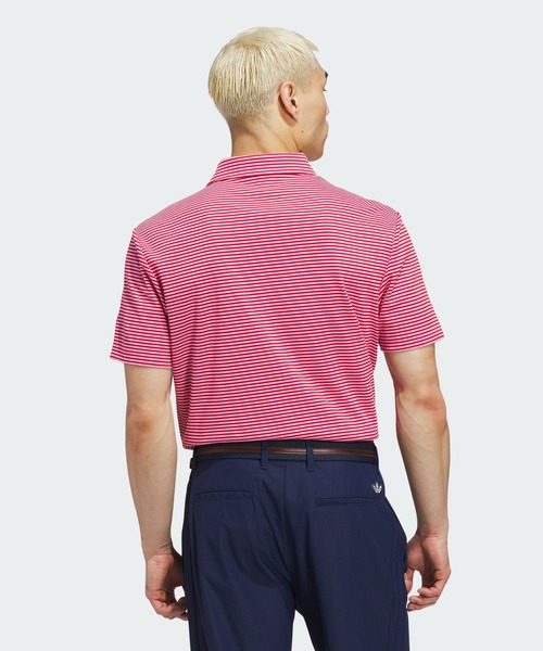 adidas(アディダス)の「オリジナルスゴルフ Originals ストライプ ピケ ポロ【adidas Golf/アディダスゴルフ】(ポロシャツ・メンズ・ピンク系その他・X-LARGE/LARGE/XX-LARGE/SMALL/MEDIUM)」の2枚目の写真