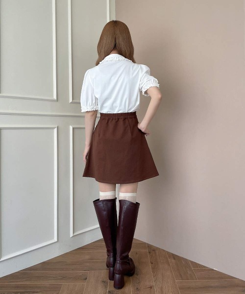 F i.n.t(フィント)の「フリル使いビッグカラーブラウス/fint フィント(シャツ/ブラウス・レディース・オフホワイト/ライトブルー・FREE)」の8枚目の写真