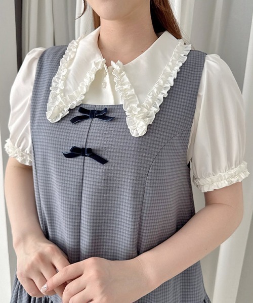 F i.n.t（フィント）の「フリル使いビッグカラーブラウス/fint フィント（シャツ/ブラウス・レディース・オフホワイト/ライトブルー・FREE）」の21枚目の写真