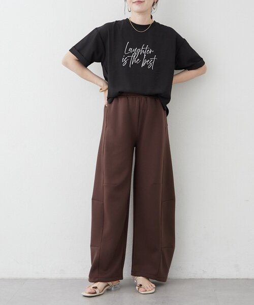 Remind me and forever(リマインドミーアンドフォーエバー)の「【全骨格に合う】ダンボールカーブパンツ(スウェットパンツ・レディース・ブラック/トップグレー/ブラウン・FREE)」の22枚目の写真