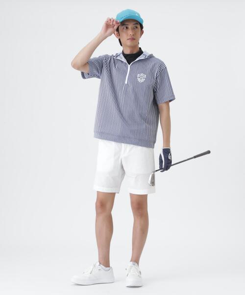 PEARLY GATES(パーリーゲイツ)の「【PEARLY GATES】【PG is PG】二重組織Ny/PPストレッチドビー5ポケットショートパンツ(その他パンツ・メンズ・ネイビー/ホワイト・SMALL/LARGE/MEDIUM/X-LARGE)」の5枚目の写真