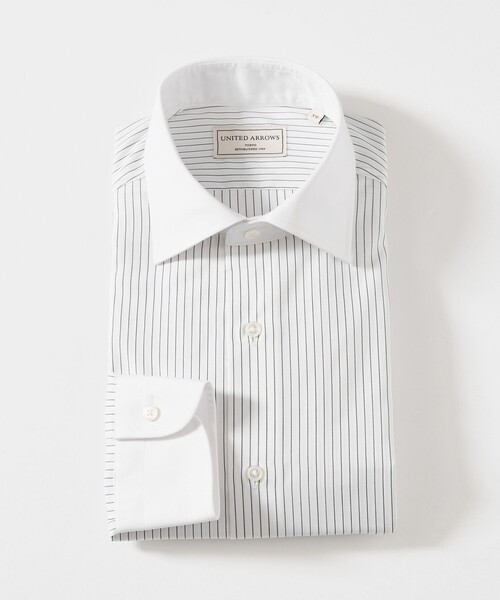UNITED ARROWS(ユナイテッドアローズ)の「イージーケア AG ピンストライプ セミワイドカラー クレリックシャツ 抗菌防臭(シャツ/ブラウス・メンズ・ブラック・37cm/39cm/38cm/41cm/40cm)」の1枚目の写真