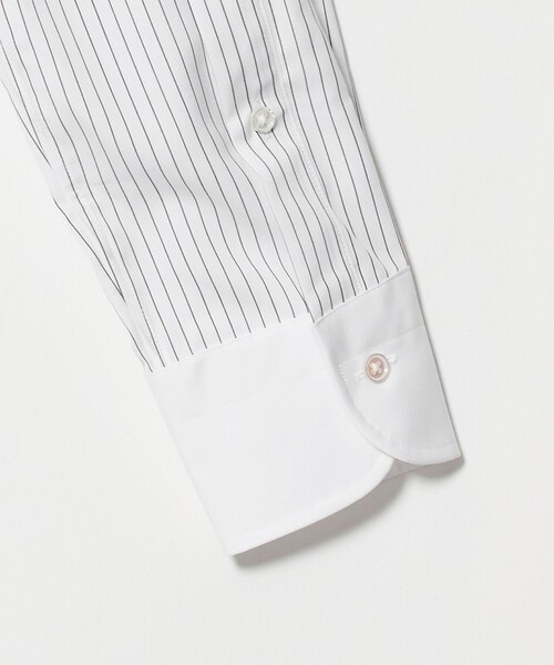 UNITED ARROWS(ユナイテッドアローズ)の「イージーケア AG ピンストライプ セミワイドカラー クレリックシャツ 抗菌防臭(シャツ/ブラウス・メンズ・ブラック・37cm/39cm/38cm/41cm/40cm)」の5枚目の写真