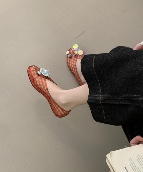 LA VORAGINE(ラ ヴォラジネ)の「クリアジェリーフラットシューズ(サンダル・レディース・Silver/Black/PINK/BROWN・23.5cm/23cm/24cm)」の8枚目の写真
