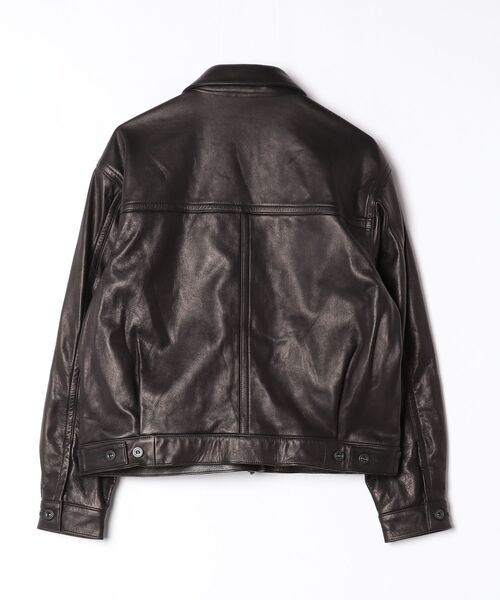 A LEATHER（エーレザー）の「A LEATHER Trucker Jacket (AUJ2662)（その他アウター・メンズ・ブラック・SMALL/MEDIUM）」の3枚目の写真