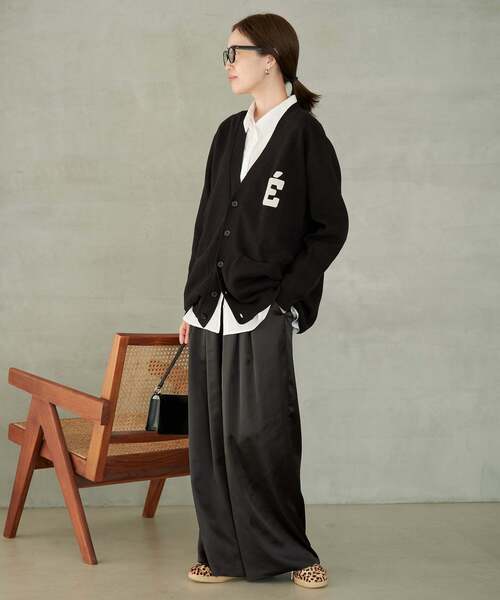 SLOBE IENA(スローブイエナ)の「《WEB限定カラーあり/追加》サガラ刺繍スエットライクニットカーディガン(カーディガン/ボレロ・レディース・ネイビー/ベージュ/ブラック/チャコールグレー・FREE)」の16枚目の写真