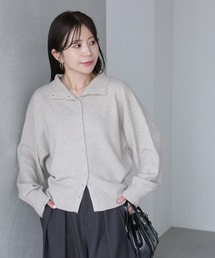 ボタンデザイン2WAYネックカーディガン