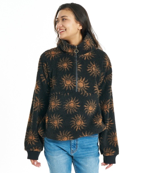 BILLABONG(ビラボン)の「BILLABONG ウィメンズ SHERPA HALF ZIP パーカー 【2026年秋冬モデル】/ビラボンフリースハーフジップパーカー(パーカー・レディース・ブラック系その他/ブルー系その他・MEDIUM)」の2枚目の写真