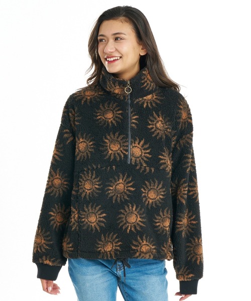 BILLABONG(ビラボン)の「BILLABONG ウィメンズ SHERPA HALF ZIP パーカー 【2026年秋冬モデル】/ビラボンフリースハーフジップパーカー(パーカー・レディース・ブラック系その他/ブルー系その他・MEDIUM)」の4枚目の写真
