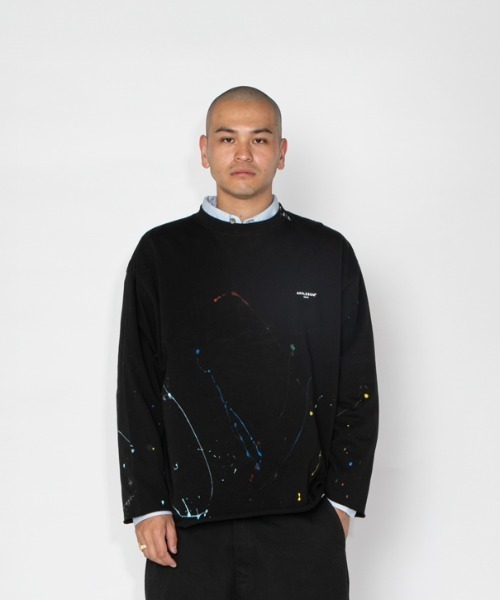 APPLEBUM（アップルバム）の「Paint Cut Off L/S T-shirt（Tシャツ/カットソー・メンズ・ブラック/ホワイト・LARGE/XX-LARGE/X-LARGE）」の2枚目の写真