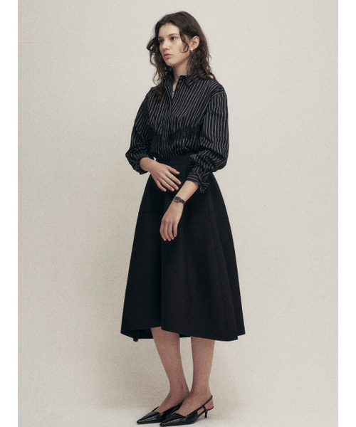 MALOUPE（マロップ）の「4125 レース スリムフィットシャツ (ブラック)（シャツ/ブラウス・レディース・ブラック・FREE）」の9枚目の写真