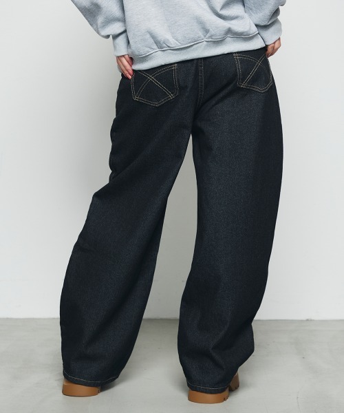 DAZE(デイズ)の「切り替えポケット ワイド デニムパンツ(デニムパンツ・メンズ・ダークブルー・SMALL/MEDIUM/LARGE/X-LARGE)」の12枚目の写真