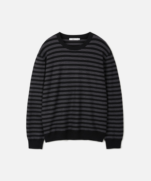 247SERIES(247シリーズ)の「マルチストライプニットスウェーターBLACK(ニット/セーター・メンズ・ブラック・SMALL/MEDIUM/LARGE/X-LARGE/X-SMALL)」の1枚目の写真