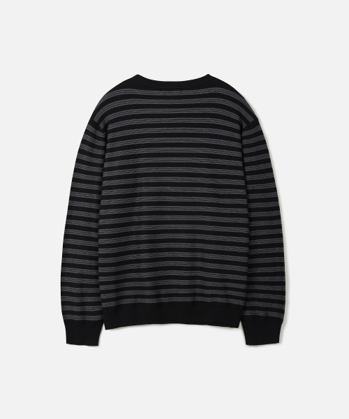 247SERIES(247シリーズ)の「マルチストライプニットスウェーターBLACK(ニット/セーター・メンズ・ブラック・SMALL/MEDIUM/LARGE/X-LARGE/X-SMALL)」の2枚目の写真
