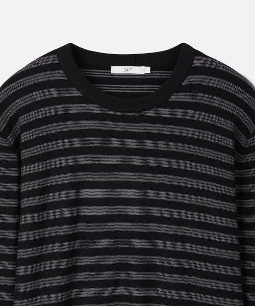 247SERIES(247シリーズ)の「マルチストライプニットスウェーターBLACK(ニット/セーター・メンズ・ブラック・SMALL/MEDIUM/LARGE/X-LARGE/X-SMALL)」の3枚目の写真