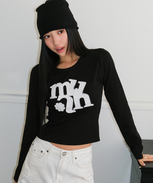 muahmuah（ムーアムーア）の「ヴィンテージアップリケロゴ 長袖Tシャツ [ブラック]（Tシャツ/カットソー・レディース・その他・FREE）」の8枚目の写真