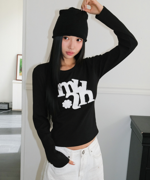 muahmuah（ムーアムーア）の「ヴィンテージアップリケロゴ 長袖Tシャツ [ブラック]（Tシャツ/カットソー・レディース・その他・FREE）」の11枚目の写真