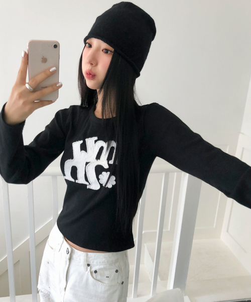 muahmuah（ムーアムーア）の「ヴィンテージアップリケロゴ 長袖Tシャツ [ブラック]（Tシャツ/カットソー・レディース・その他・FREE）」の16枚目の写真