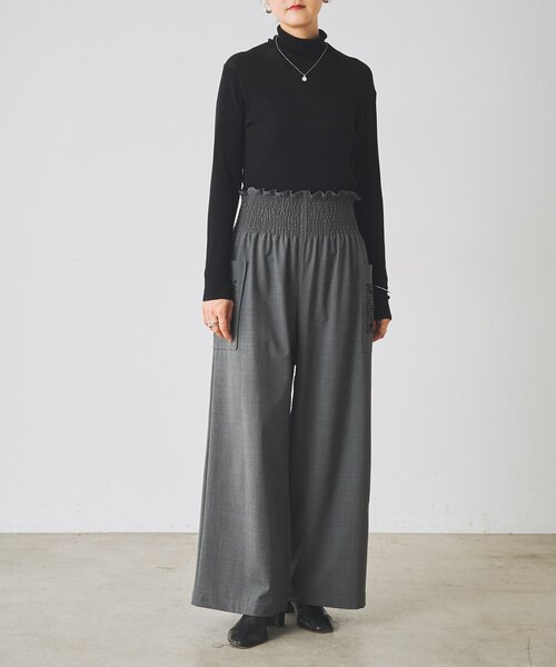 BEARDSLEY(ビアズリー)の「クロスステッチシャーリングパンツ《15 quinze》(その他パンツ・レディース・ブラック/チャコールグレー・FREE)」の15枚目の写真