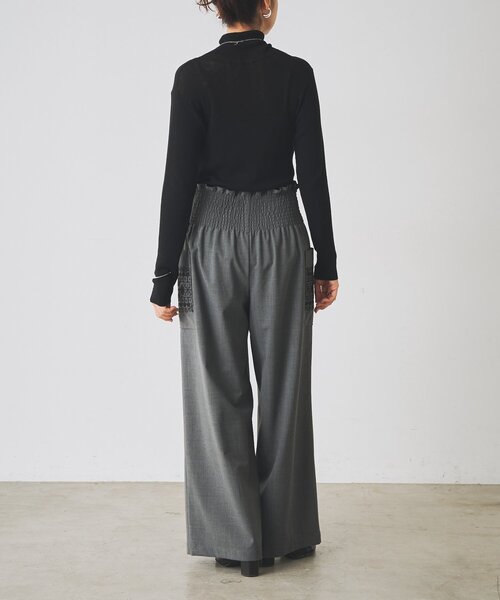 BEARDSLEY(ビアズリー)の「クロスステッチシャーリングパンツ《15 quinze》(その他パンツ・レディース・ブラック/チャコールグレー・FREE)」の13枚目の写真