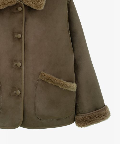 grove（グローブ）の「ブロンズシアリングジャンパー_BEIGE（ムートンコート・レディース・その他・FREE）」の2枚目の写真