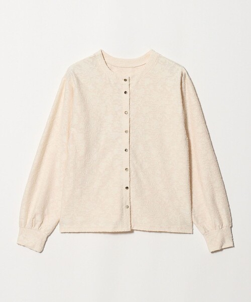 A DAY IN THE LIFE UNITED ARROWS(アデイインザライフユナイテッドアローズ)の「パフジャガード 2WAY カーディガン <A DAY IN THE LIFE>(カーディガン/ボレロ・レディース・オフホワイト/ブラック/コバルトブルー・FREE)」の2枚目の写真