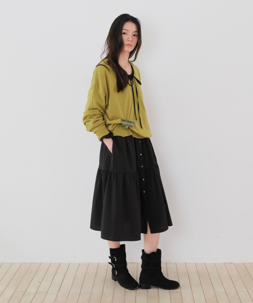 MOUI(モウイ)の「Sage pintuck ops (BLACK)(ワンピース・レディース・ブラック・FREE)」の3枚目の写真