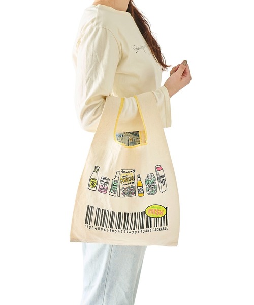 CHELSEA New York（チェルシーニューヨーク）の「ミニマルシェバッグ（エコバッグ/サブバッグ・レディース・ホワイト×レッド/ブラウン×イエロー/B/イエロー/ブラック/ホワイト×イエロー/ライトブルー/S/O/グリーン系その他/ミント・FREE）」の15枚目の写真