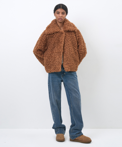 PARTIMENTO WOMEN（パルティメントウィメン）の「ワイドカラー フラッフィファーコート_キャメルブラウン（ムートンコート・レディース・その他・ONE SIZE）」の2枚目の写真