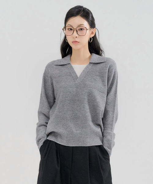 CHASECULT(チェイスカルト)の「レディースレイヤードカラーセーター-FFRG5271C0B(ニット/セーター・レディース・ライトグレー・90/85)」の1枚目の写真
