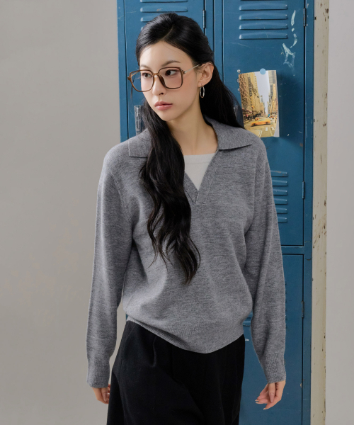 CHASECULT(チェイスカルト)の「レディースレイヤードカラーセーター-FFRG5271C0B(ニット/セーター・レディース・ライトグレー・90/85)」の4枚目の写真