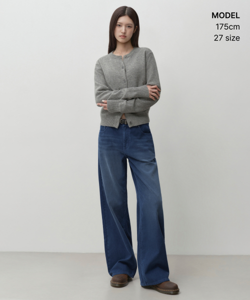 MUSINSA STANDARD WOMAN（ムシンサスタンダードウーマン）の「ウィメンズフェイデッド11Wコーデュロイワイドパンツ[ブルー]（その他パンツ・レディース・その他・30/29/28/27/26/25/24）」の6枚目の写真