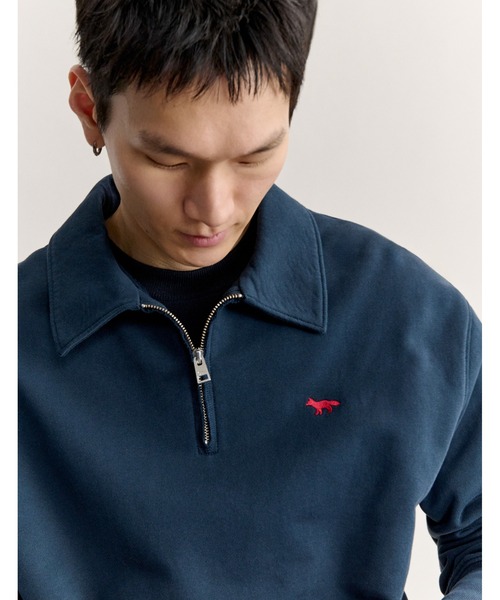 PROFILE FOX ZIPPED POLO SWEATSHIRT（スウェット）｜Maison Kitsune