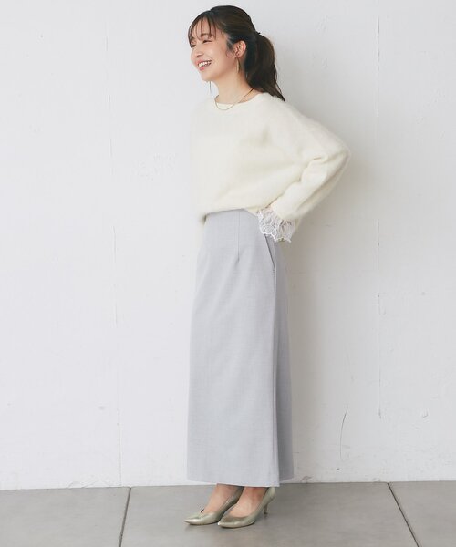 La boutique BonBon(ラブティックボンボン)の「ウールFUR加工袖口レースニット(ニット/セーター・レディース・オフホワイト/ブラウン/ピンク・FREE)」の11枚目の写真