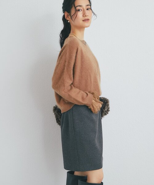 La boutique BonBon(ラブティックボンボン)の「ウールFUR加工袖口レースニット(ニット/セーター・レディース・オフホワイト/ブラウン/ピンク・FREE)」の15枚目の写真