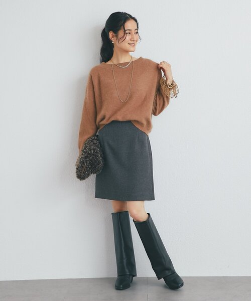 La boutique BonBon(ラブティックボンボン)の「ウールFUR加工袖口レースニット(ニット/セーター・レディース・オフホワイト/ブラウン/ピンク・FREE)」の19枚目の写真