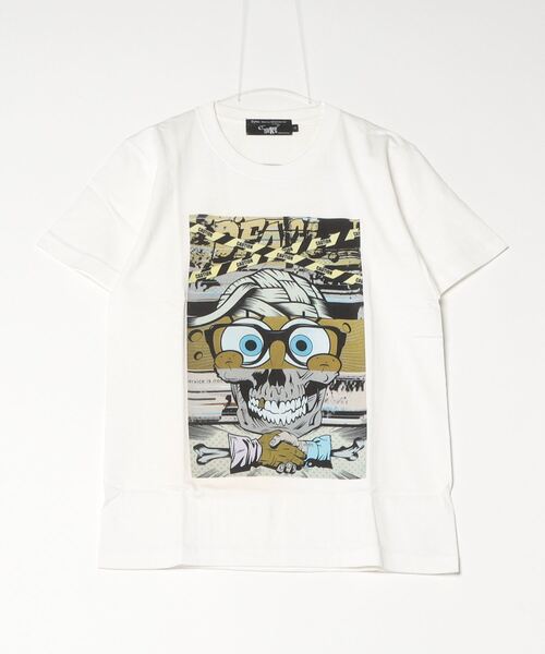 Sync.(スィンク)の「Sync. 【D*FACE】 TEE "SKULL SHAKE"(Tシャツ/カットソー・メンズ・ホワイト/ブラック・LARGE/MEDIUM/X-LARGE/SMALL)」の2枚目の写真