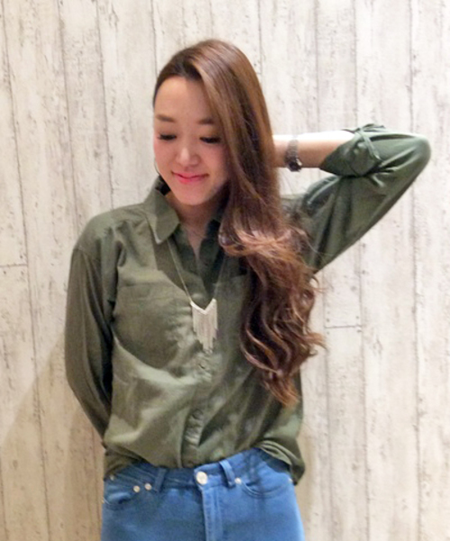 VENCEEXCHANGE（ヴァンスエクスチェンジ）の「シングルガーゼシャツ               （シャツ/ブラウス・レディース・イエロー/オフホワイト/ダークグリーン/ブルー/ネイビー・MEDIUM）」の3枚目の写真