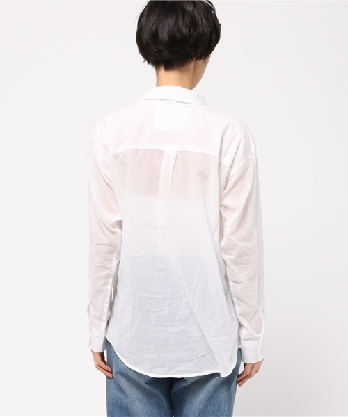 VENCEEXCHANGE（ヴァンスエクスチェンジ）の「シングルガーゼシャツ               （シャツ/ブラウス・レディース・イエロー/オフホワイト/ダークグリーン/ブルー/ネイビー・MEDIUM）」の8枚目の写真