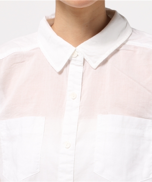 VENCEEXCHANGE（ヴァンスエクスチェンジ）の「シングルガーゼシャツ               （シャツ/ブラウス・レディース・イエロー/オフホワイト/ダークグリーン/ブルー/ネイビー・MEDIUM）」の9枚目の写真