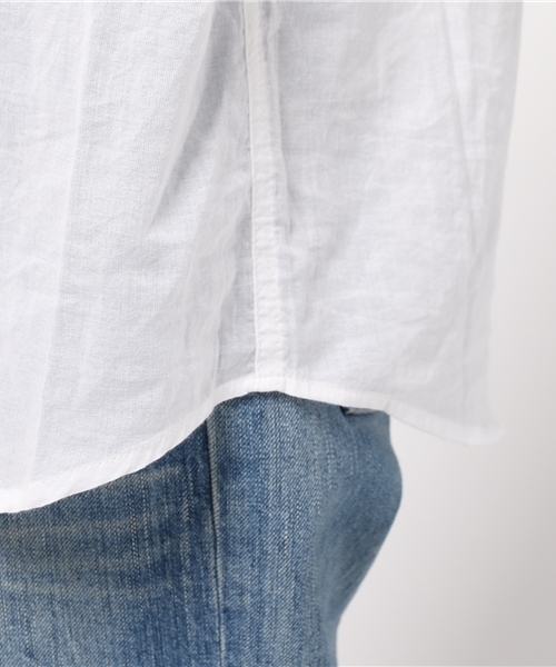 VENCEEXCHANGE（ヴァンスエクスチェンジ）の「シングルガーゼシャツ               （シャツ/ブラウス・レディース・イエロー/オフホワイト/ダークグリーン/ブルー/ネイビー・MEDIUM）」の11枚目の写真