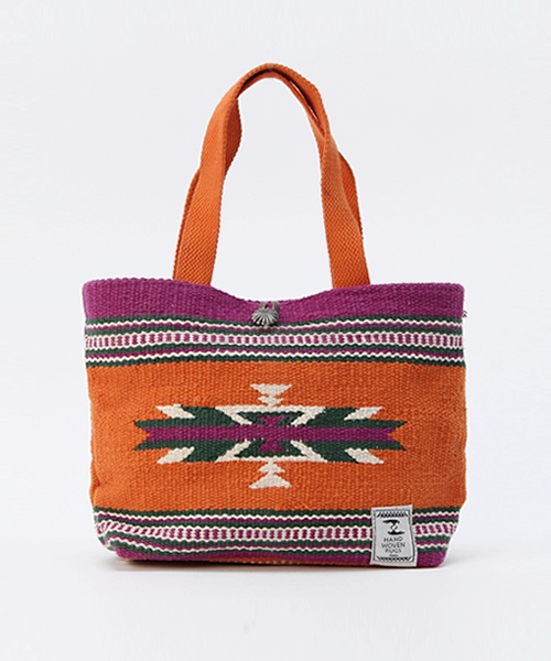 チャイハネ（チャイハネ）の「【チャイハネ】オルテガ柄ミニトートバッグ（トートバッグ・レディース・レッド/グリーン/イエロー/ターコイズブルー/オフホワイト/パープル・FREE）」の5枚目の写真